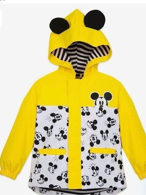 Disney Yellow & Black Mickey Mouse Kids Raincoat